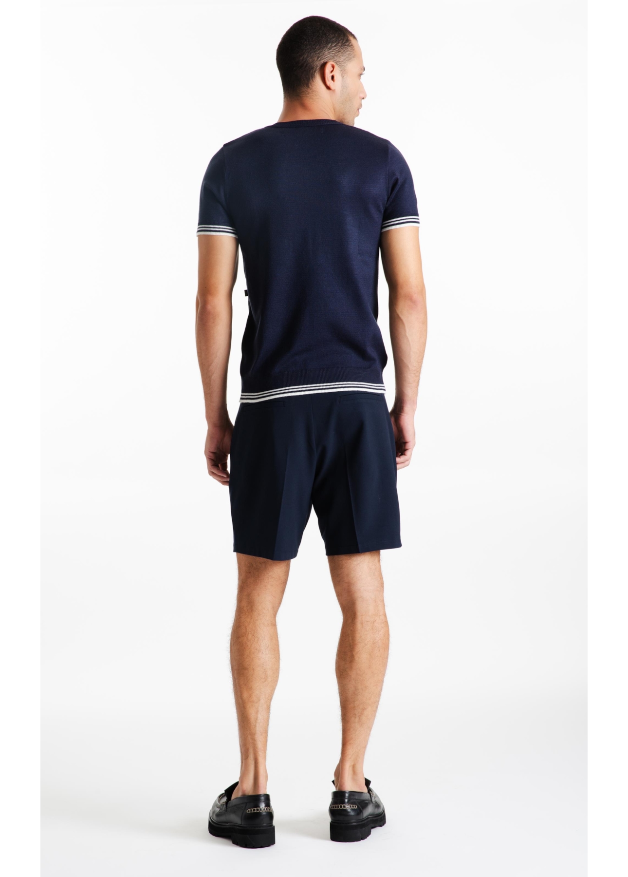 Tricot Power Knit T-Shirt Jersey Piping Mc Dark Navy