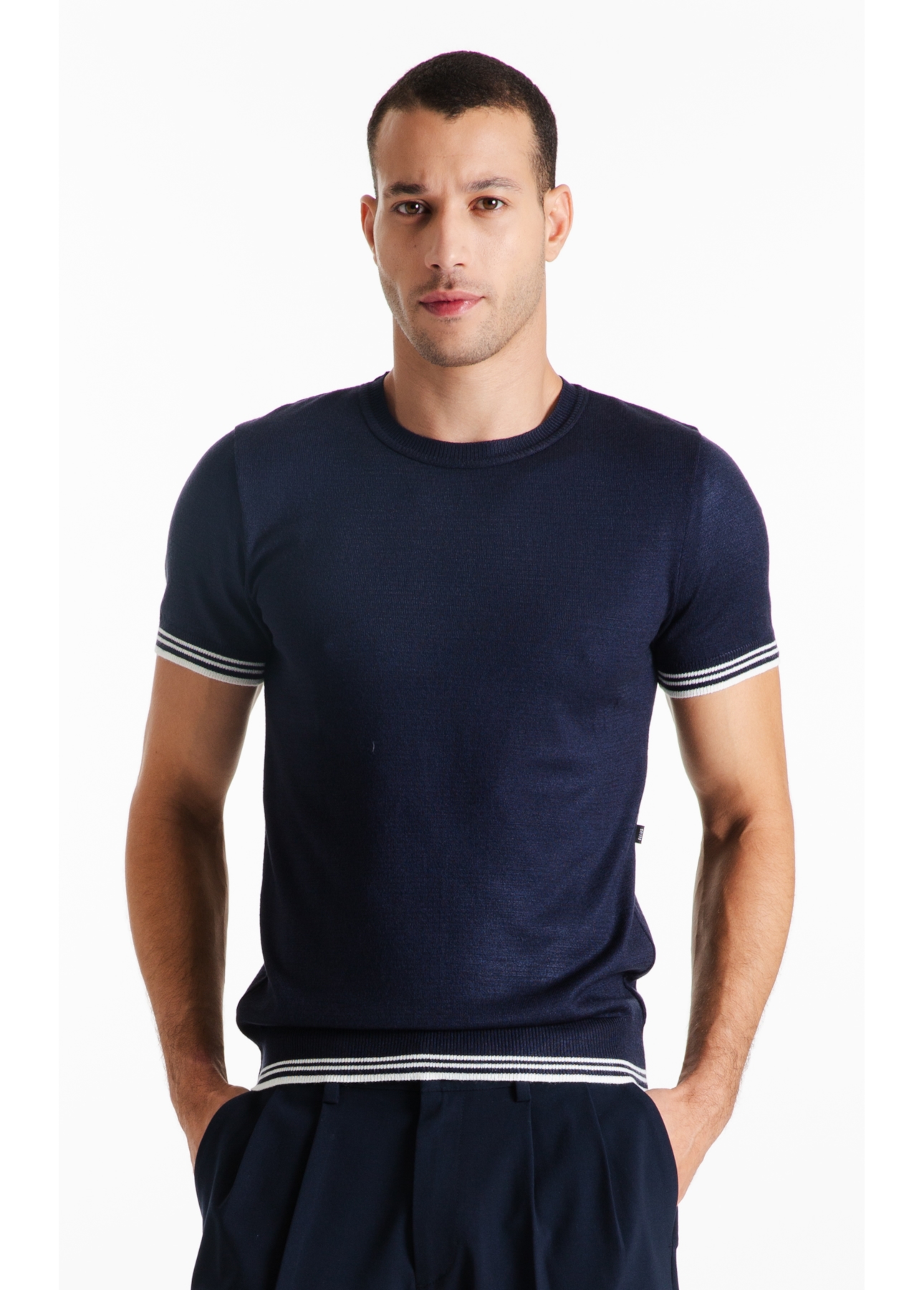 Tricot Power Knit T-Shirt Jersey Piping Mc Dark Navy