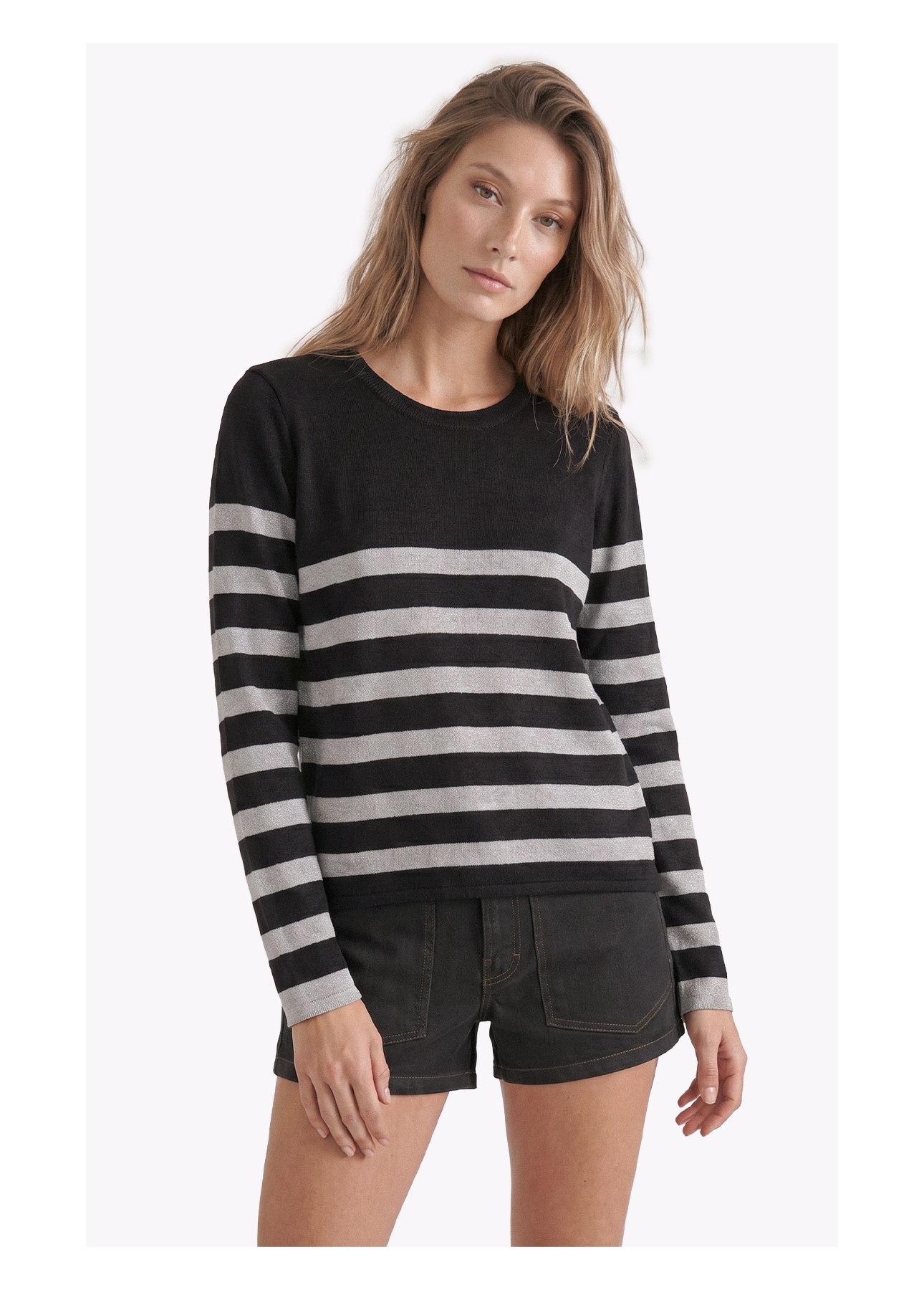 Tricot Power Stripes Cinza Medio