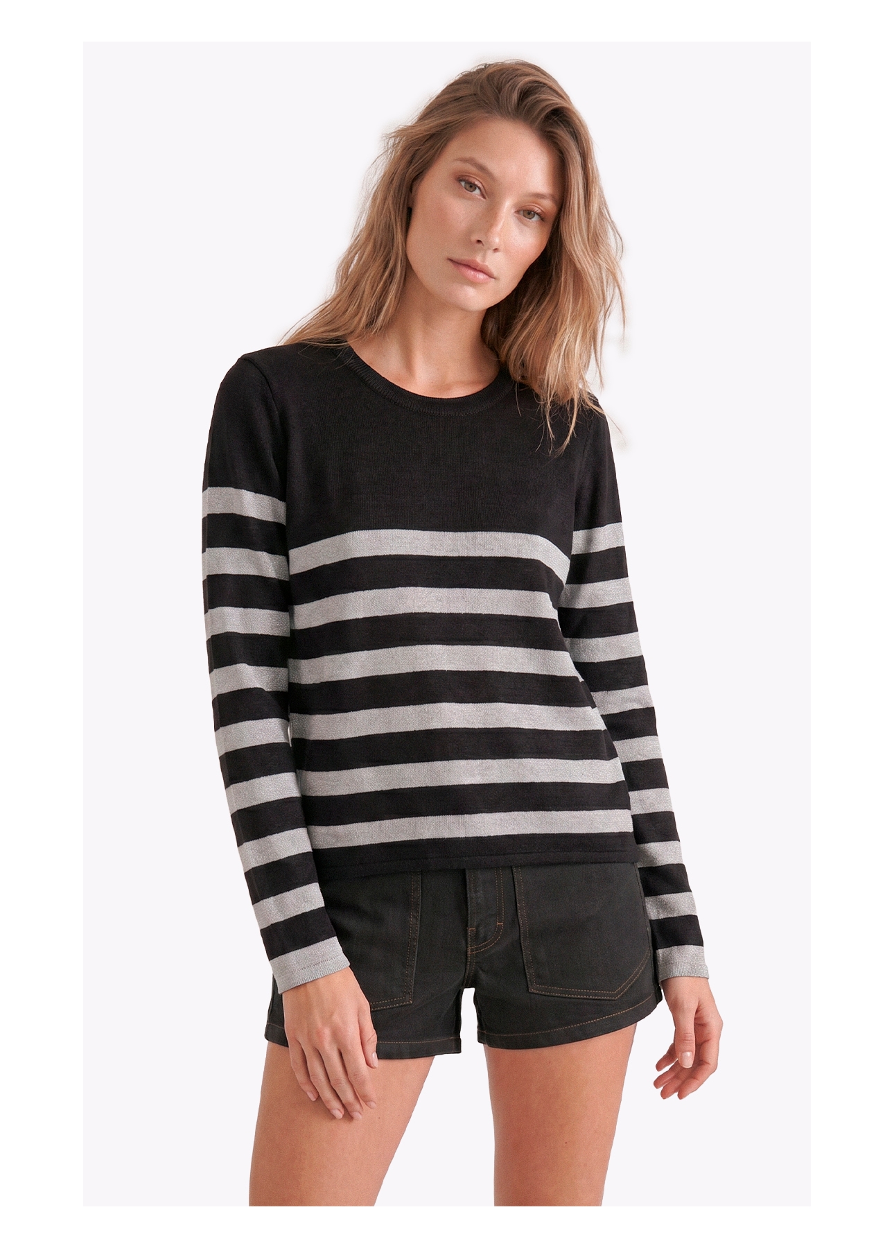 Tricot Power Stripes Cinza Medio