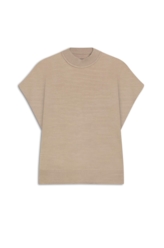 Siena Knit Vest Turtleneck Greige