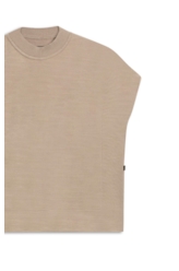 Siena Knit Vest Turtleneck Greige