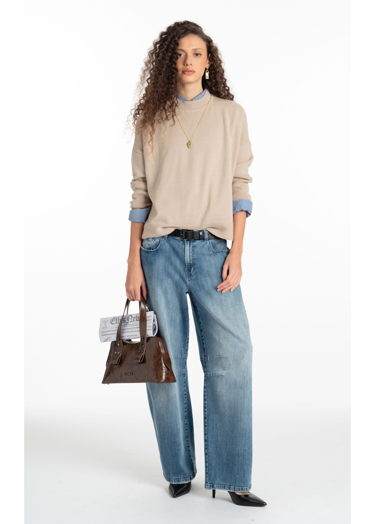 Tricot Siena Knit Wide Turtleneck Areia