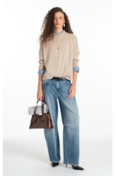 Tricot Siena Knit Wide Turtleneck Ml Areia