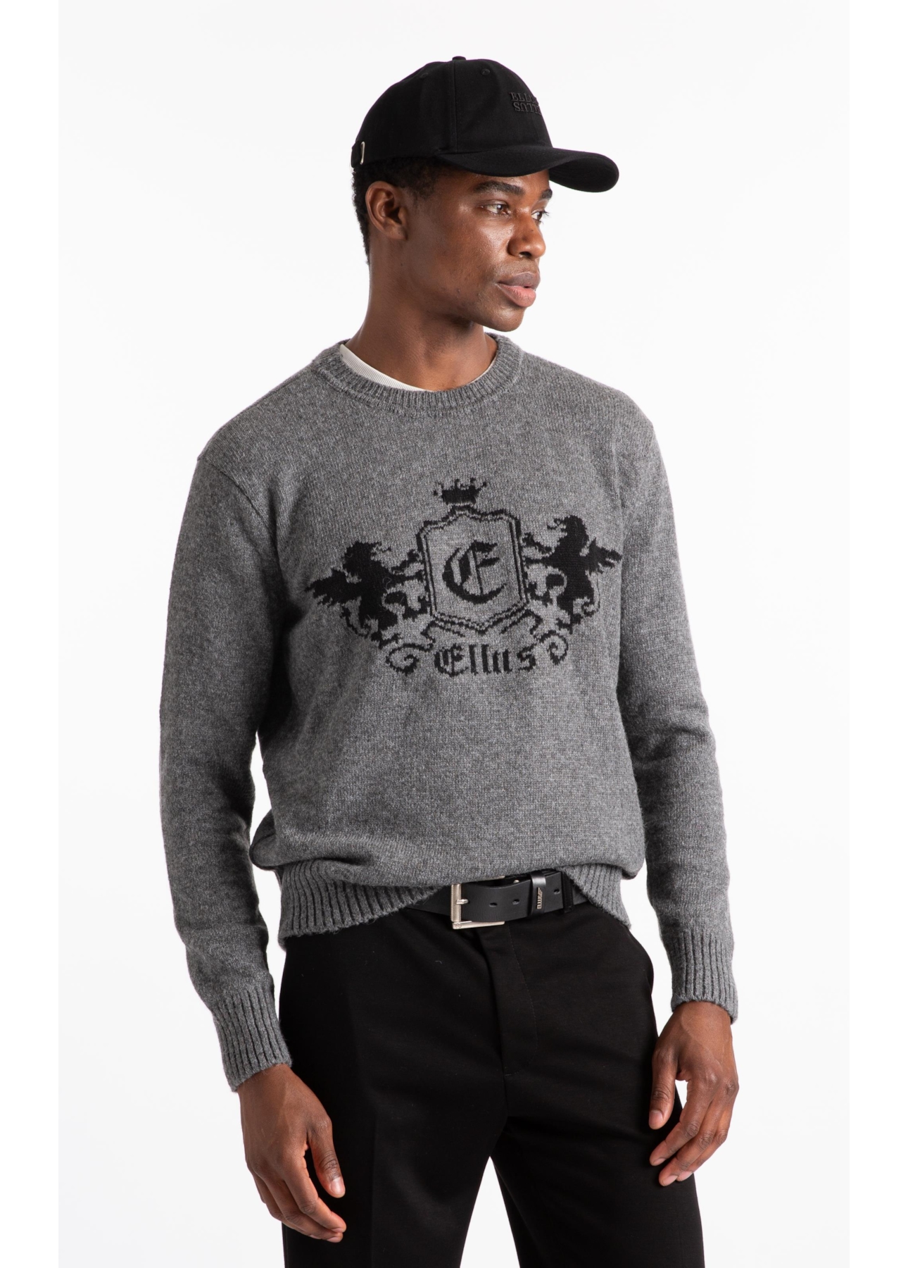 Tricot Snug Emblem Sweater Cinza Medio
