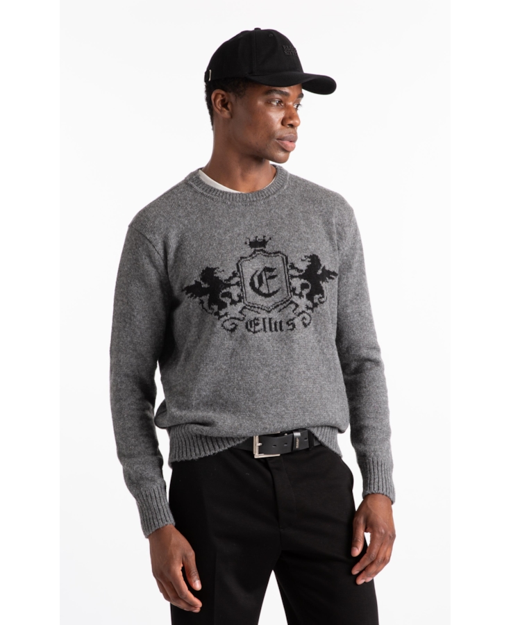 Tricot Snug Emblem Sweater Cinza Medio