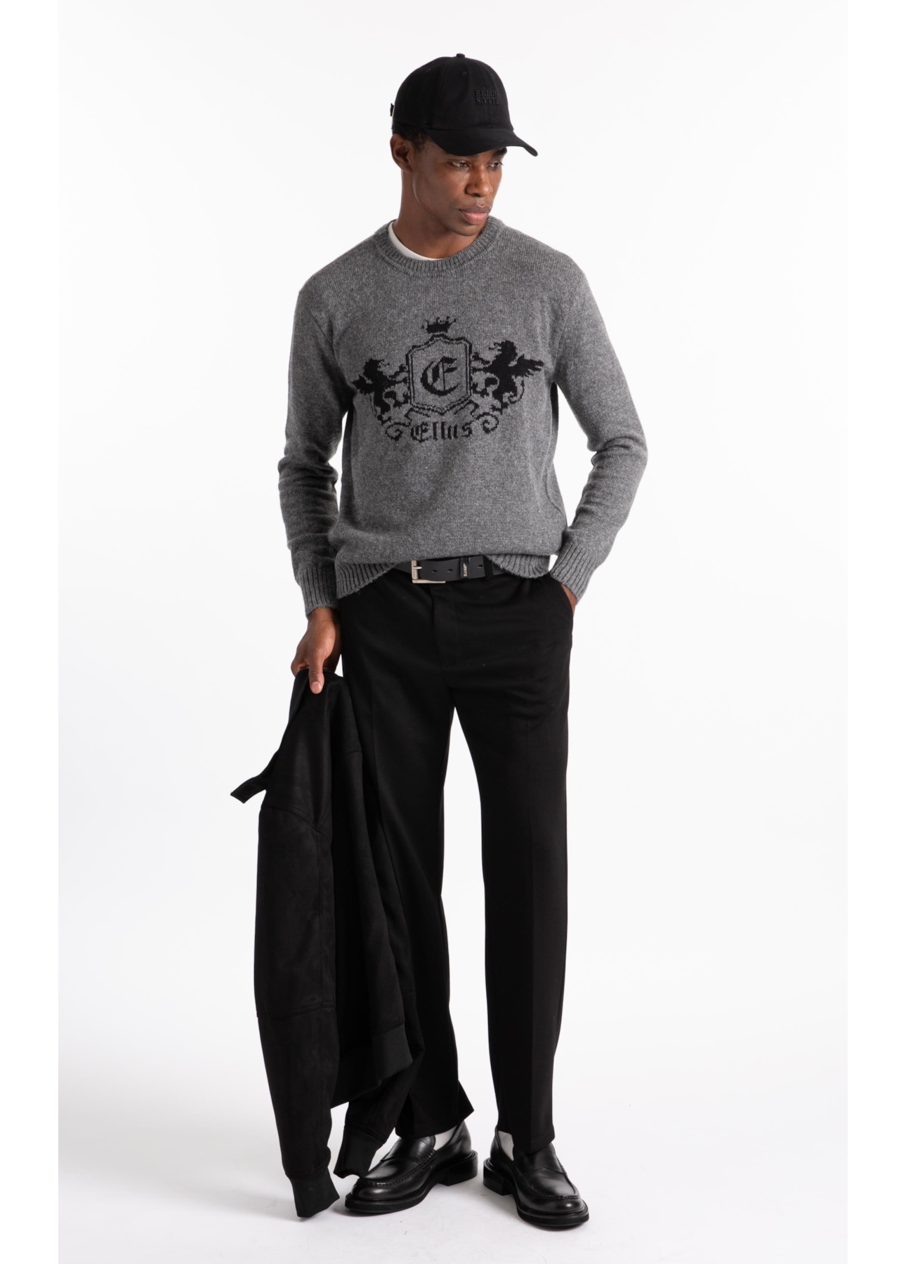 Tricot Snug Emblem Sweater Cinza Medio