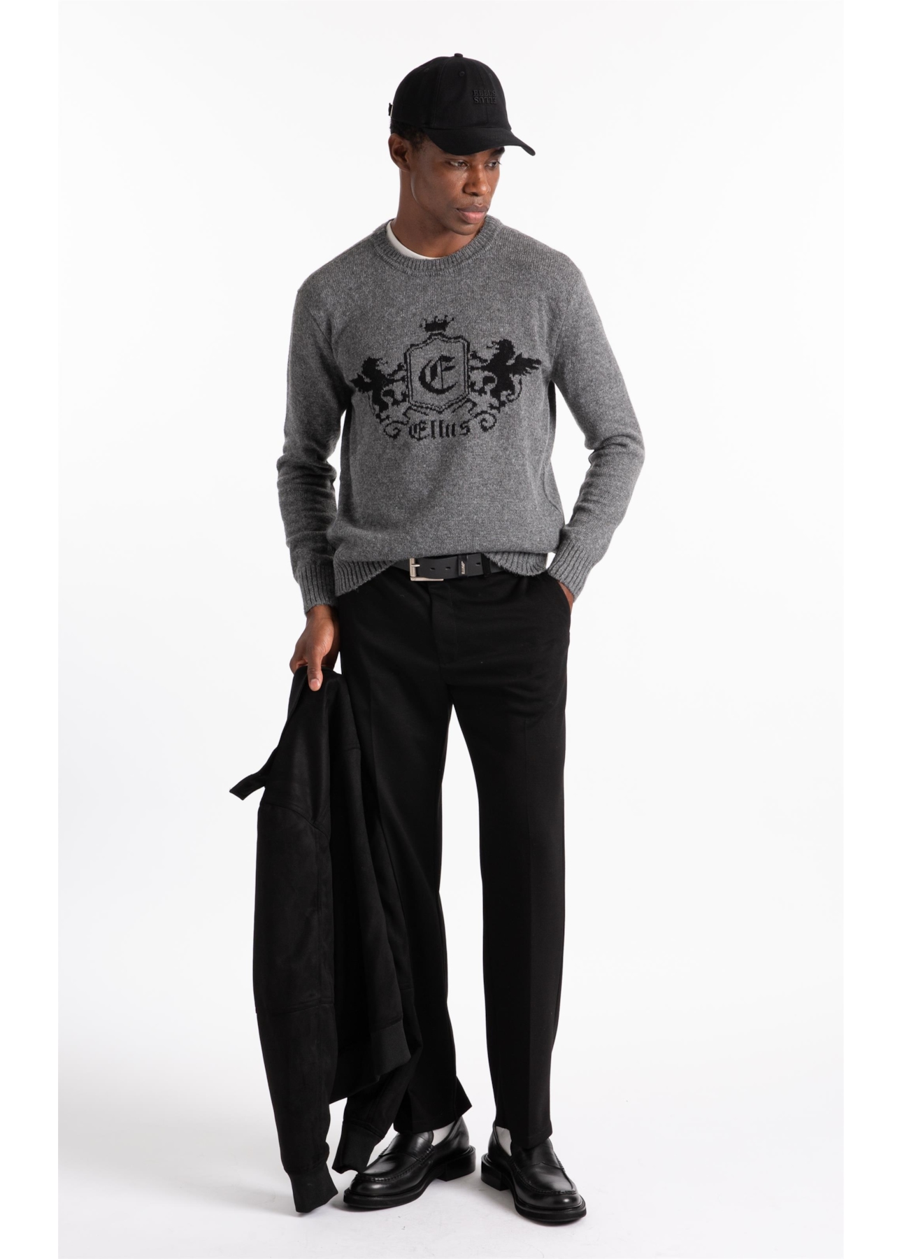 Tricot Snug Emblem Sweater Cinza Medio
