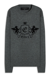 Tricot Snug Emblem Sweater Cinza Medio
