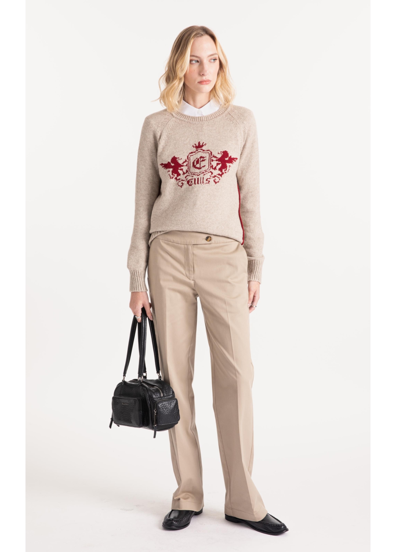 Tricot Snug Knit Emblem Sweater Areia