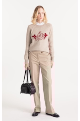 Tricot Snug Knit Emblem Sweater Areia