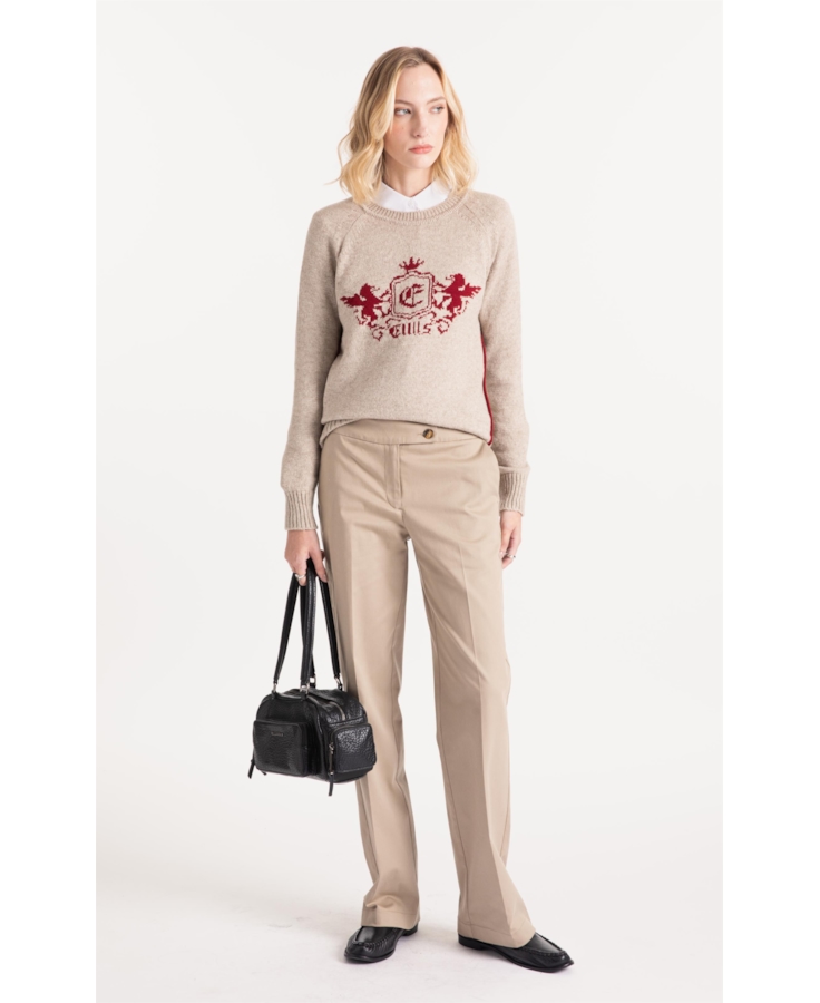 Tricot Snug Knit Emblem Sweater Areia