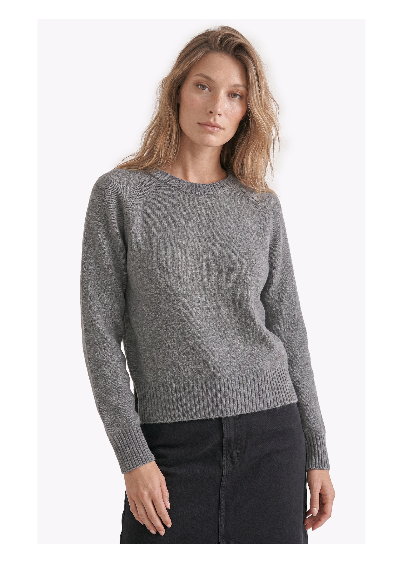 Tricot Snug Knit Sweater Cinza Medio