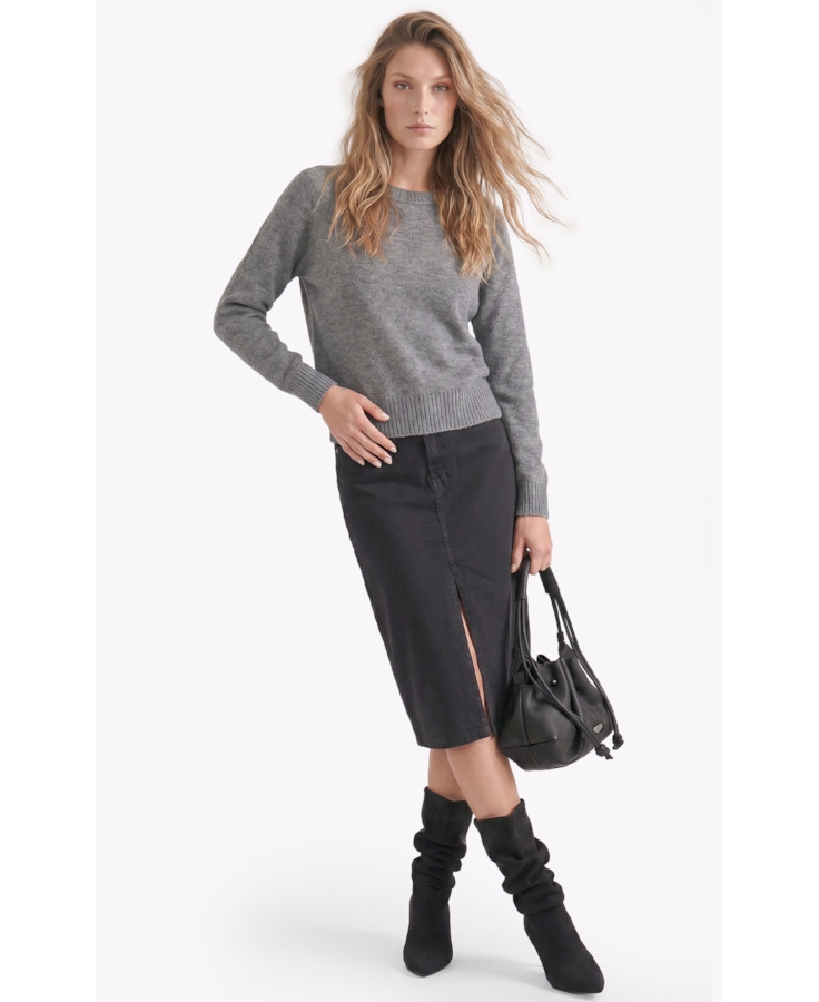 Tricot Snug Knit Sweater Cinza Medio