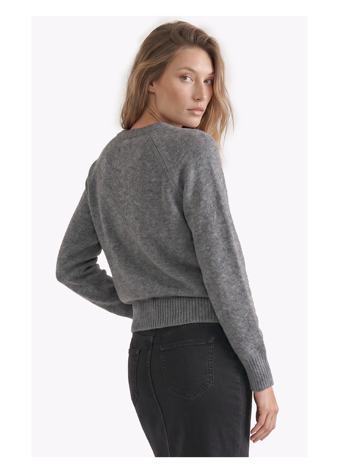 Tricot Snug Knit Sweater Cinza Medio