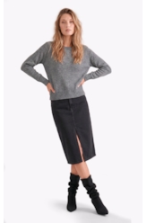 Tricot Snug Knit Sweater Cinza Medio