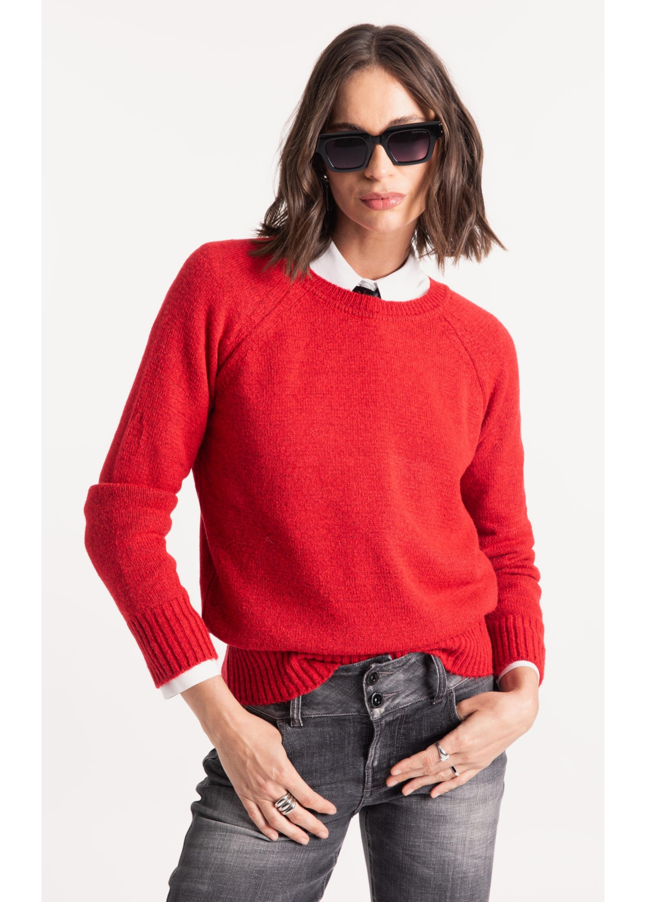 Tricot Snug Knit Sweater Vermelho