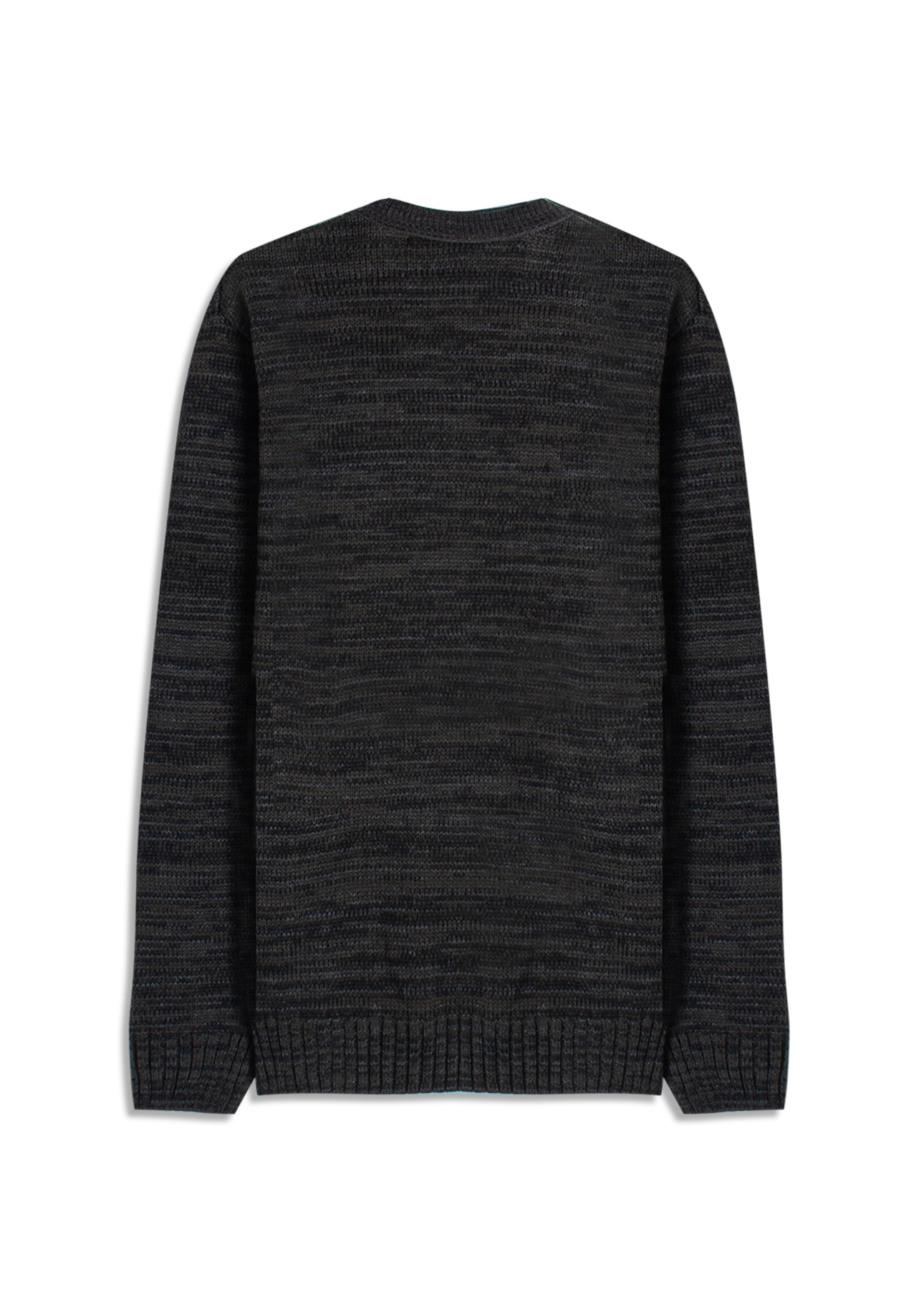 Tricot Sweater Mixed Round Neck Verde Militar