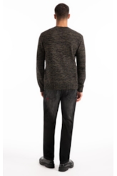 Tricot Sweater Mixed Round Neck Verde Militar