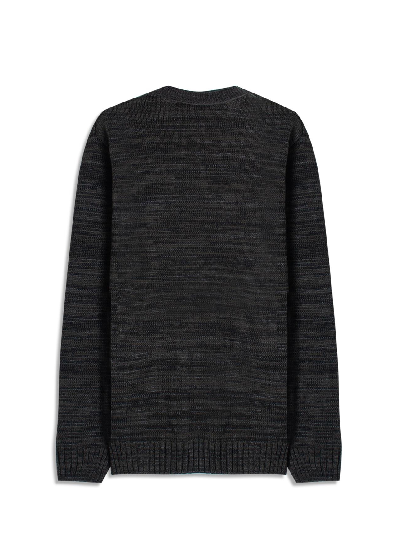 Tricot Sweater Mixed Round Neck Verde Militar