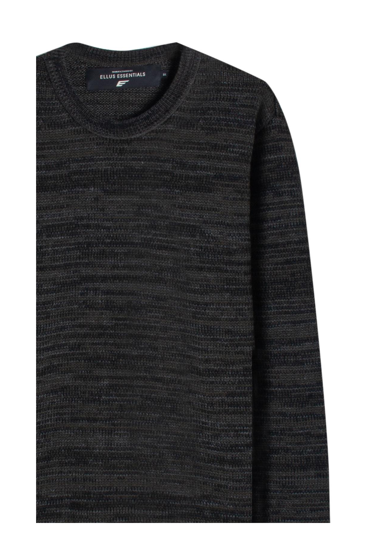 Tricot Sweater Mixed Round Neck Verde Militar