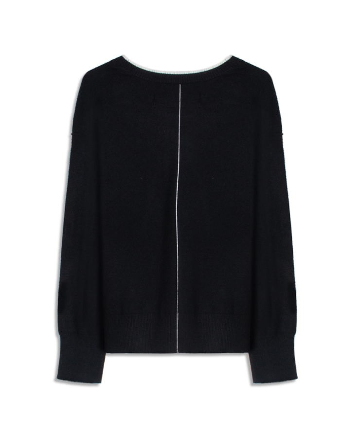 Tricot Techno Piping Sweater Preto