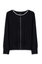 Tricot Techno Piping Sweater Preto
