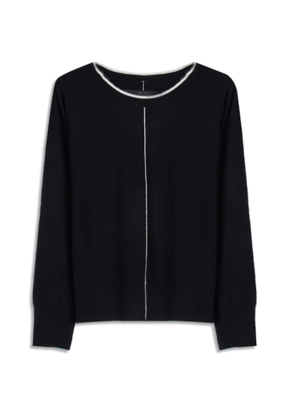 Tricot Techno Piping Sweater Preto