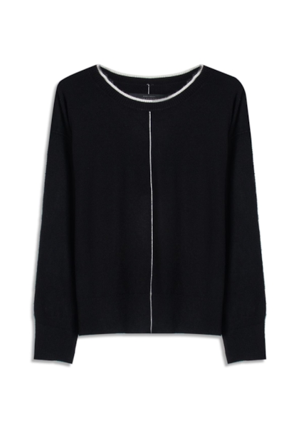 Tricot Techno Piping Sweater Preto