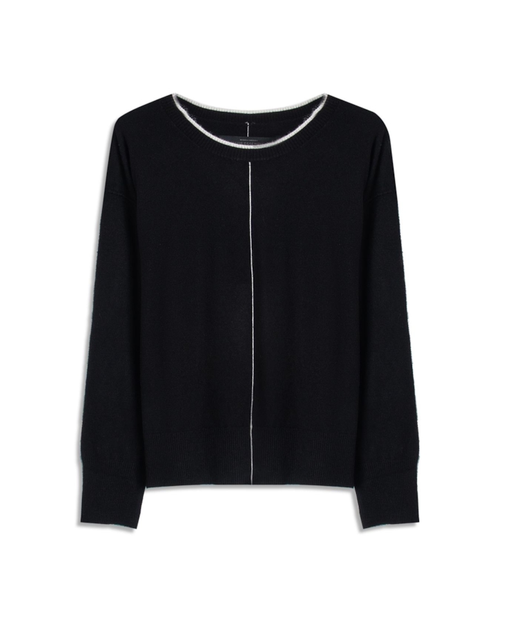 Tricot Techno Piping Sweater Preto