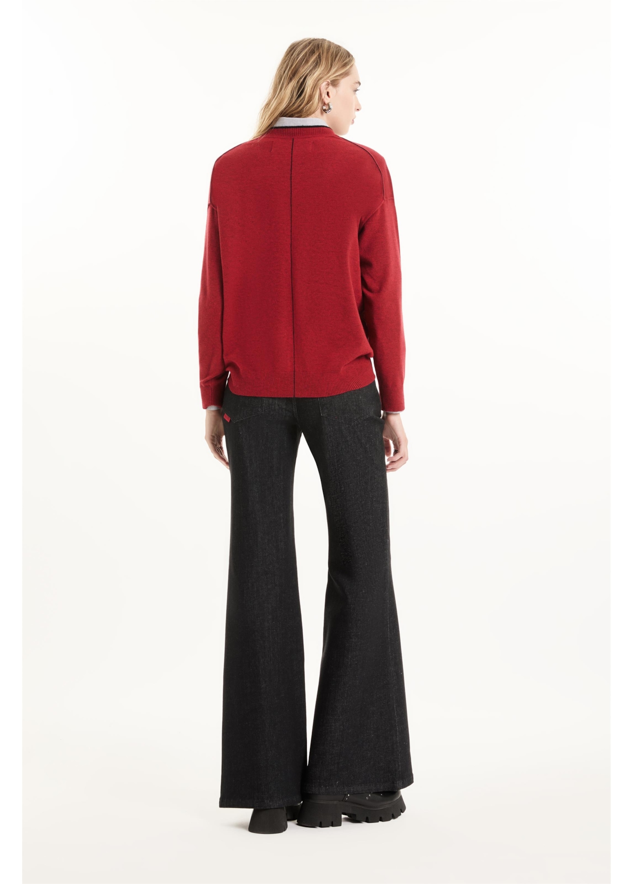 Tricot Techno Piping Sweater Vermelho