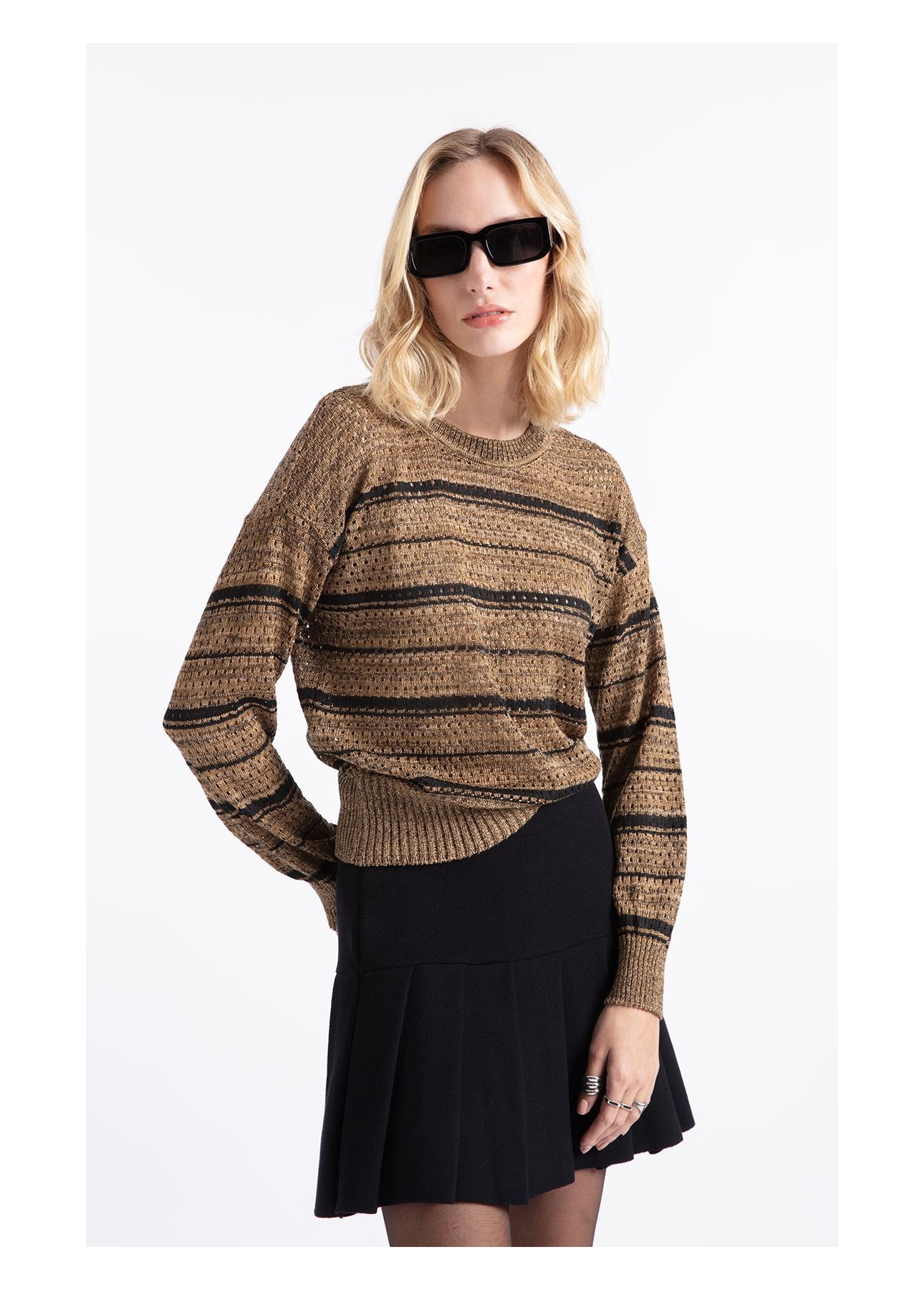 Tricot Techno Stripes Stitches Sandy Mescla