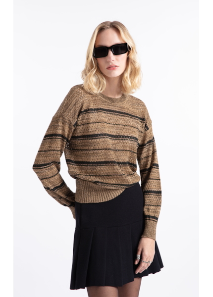 Tricot Techno Stripes Stitches Sandy Mescla