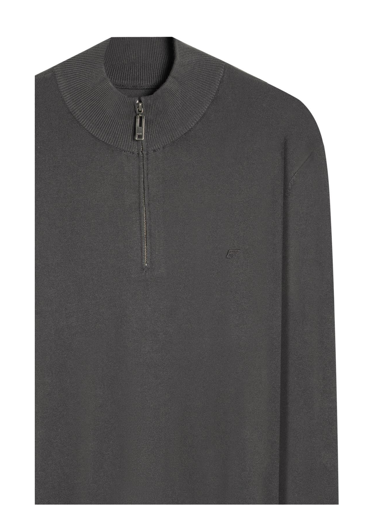Tricot Visco Nylon Zipper Sweater Grafite