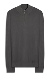 Tricot Visco Nylon Zipper Sweater Grafite
