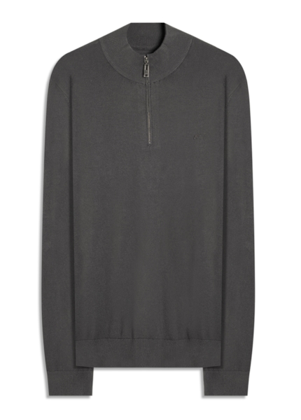 Tricot Visco Nylon Zipper Sweater Grafite