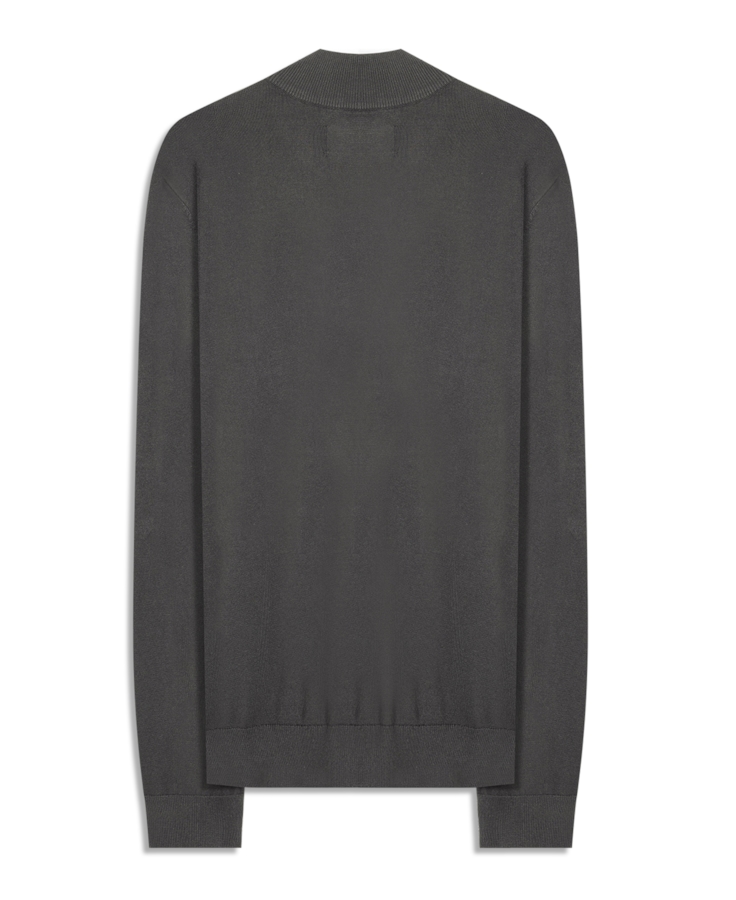 Tricot Visco Nylon Zipper Sweater Grafite