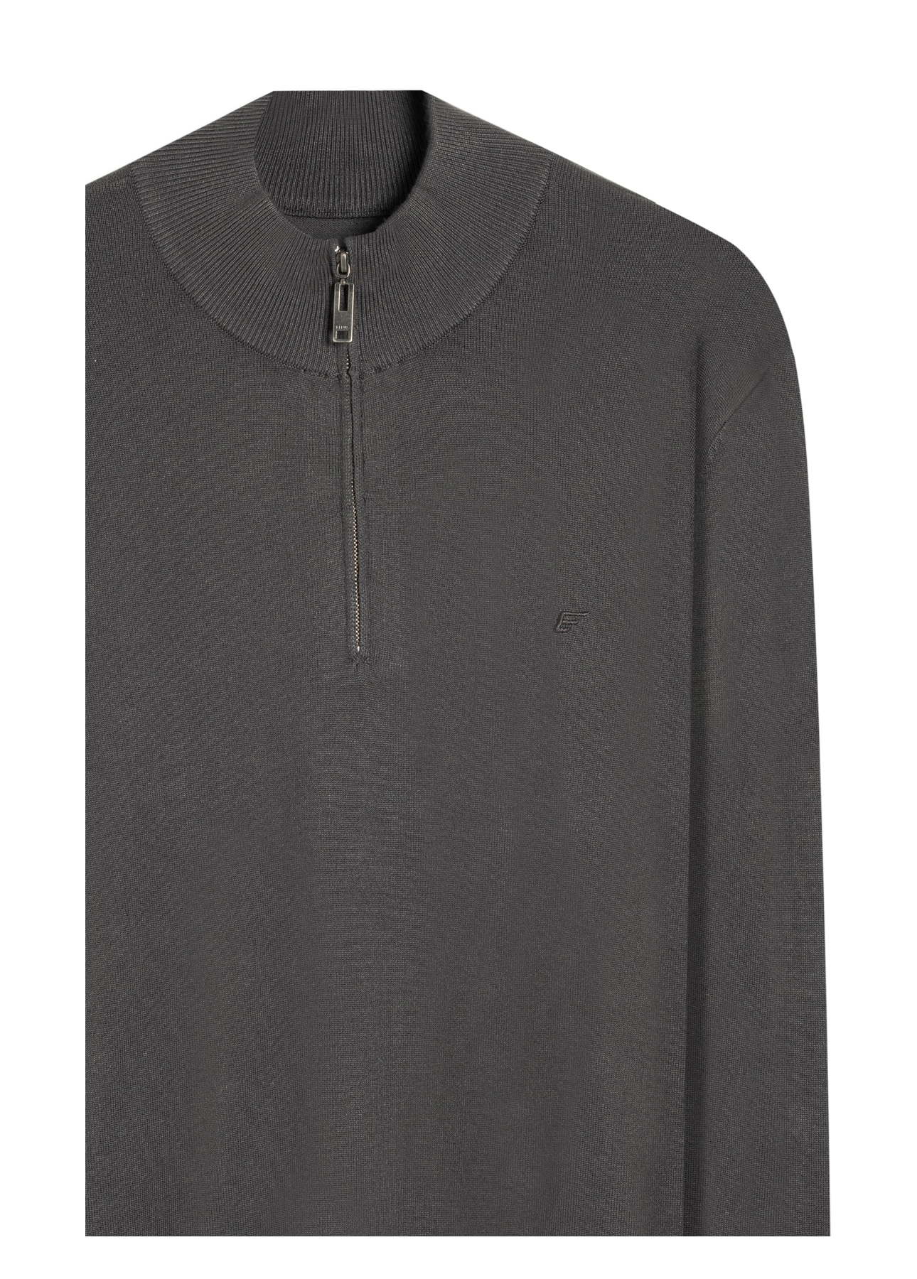 Tricot Visco Nylon Zipper Sweater Grafite