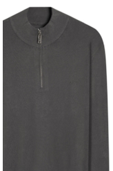 Tricot Visco Nylon Zipper Sweater Grafite