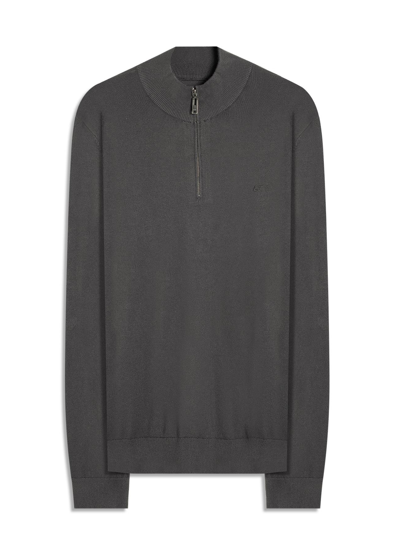 Tricot Visco Nylon Zipper Sweater Grafite