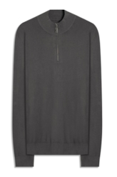 Tricot Visco Nylon Zipper Sweater Grafite