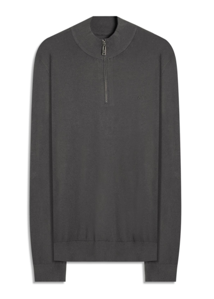 Tricot Visco Nylon Zipper Sweater Grafite