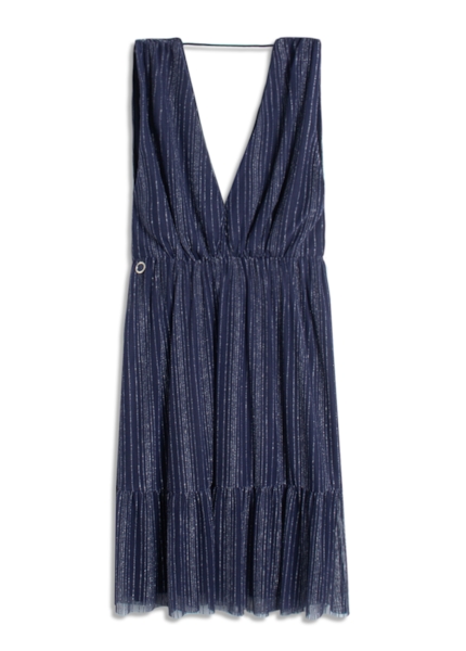 Tule Lux v Neck Longo Dark Navy