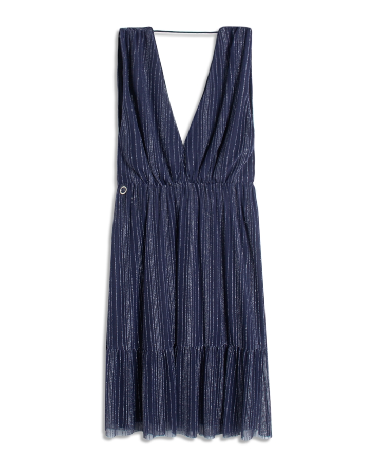 Tule Lux v Neck Longo Dark Navy