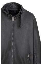 Vegan Leather Golf Rider Bomber Grafite