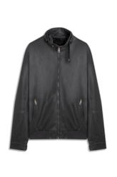 Vegan Leather Golf Rider Bomber Grafite