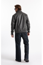 Vegan Leather Golf Rider Bomber Grafite