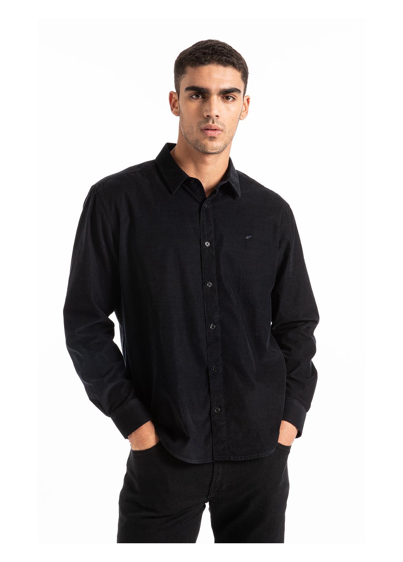 Velvet Ribbed Classic Xangai Dark Navy
