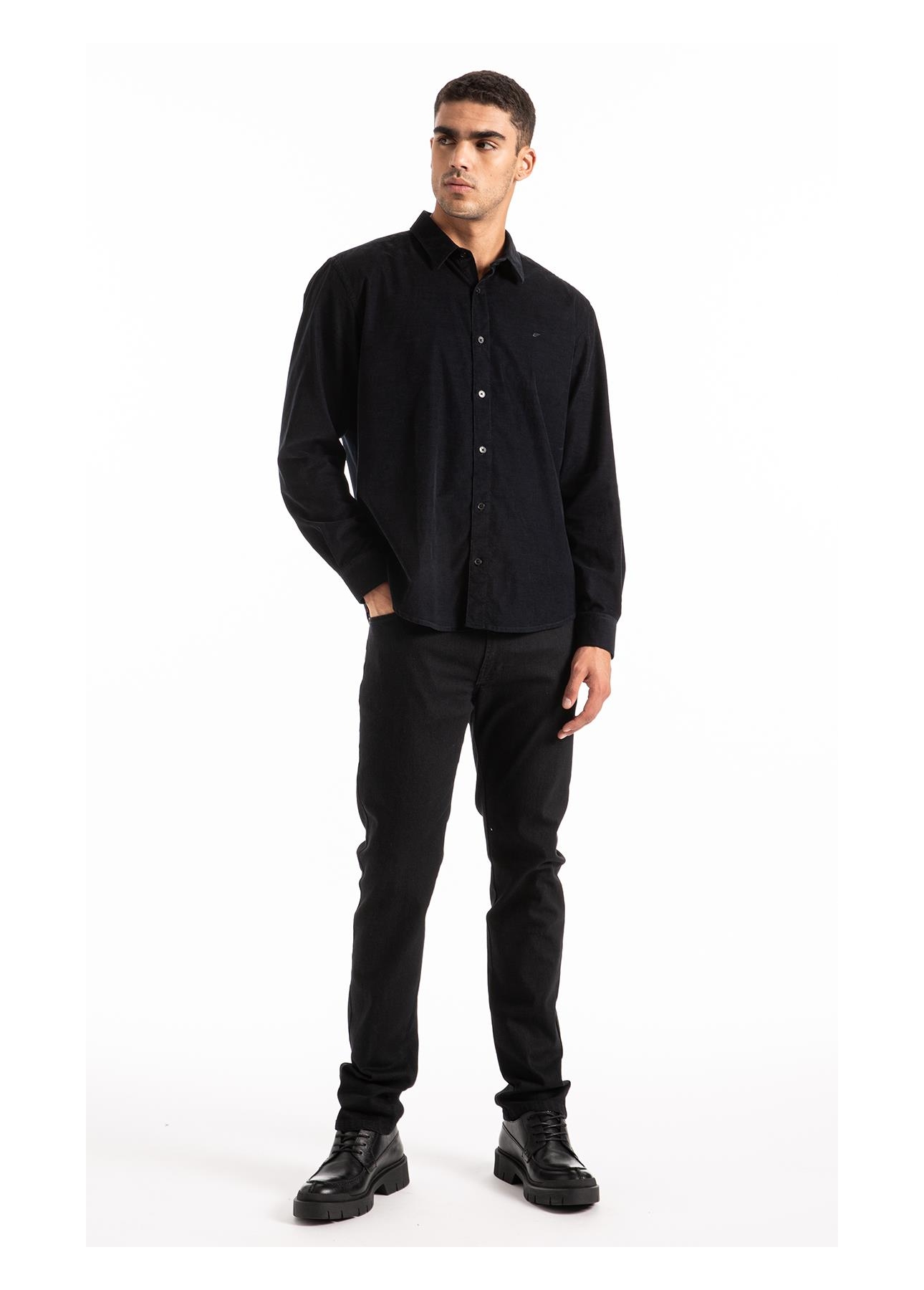 Velvet Ribbed Classic Xangai Dark Navy