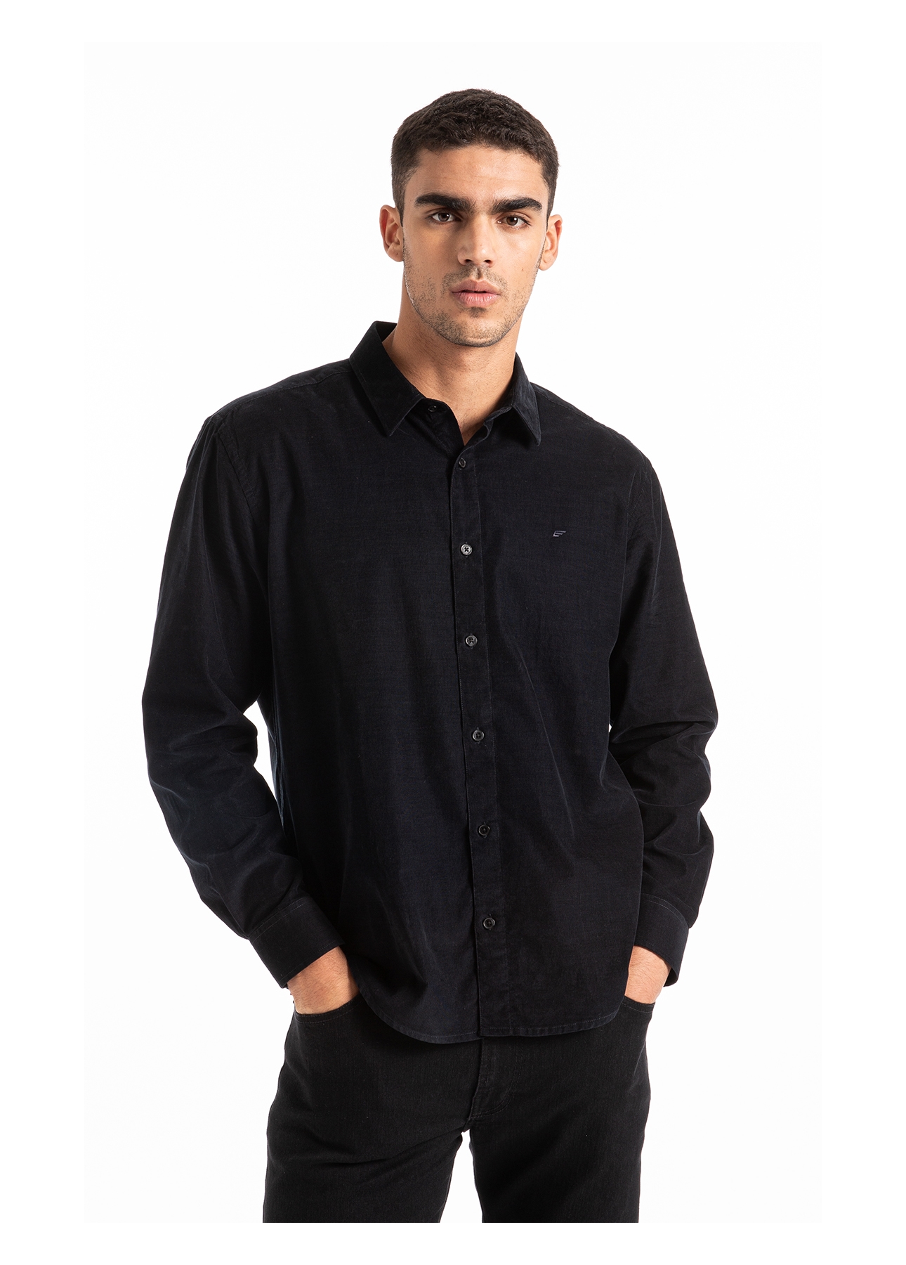 Velvet Ribbed Classic Xangai Dark Navy